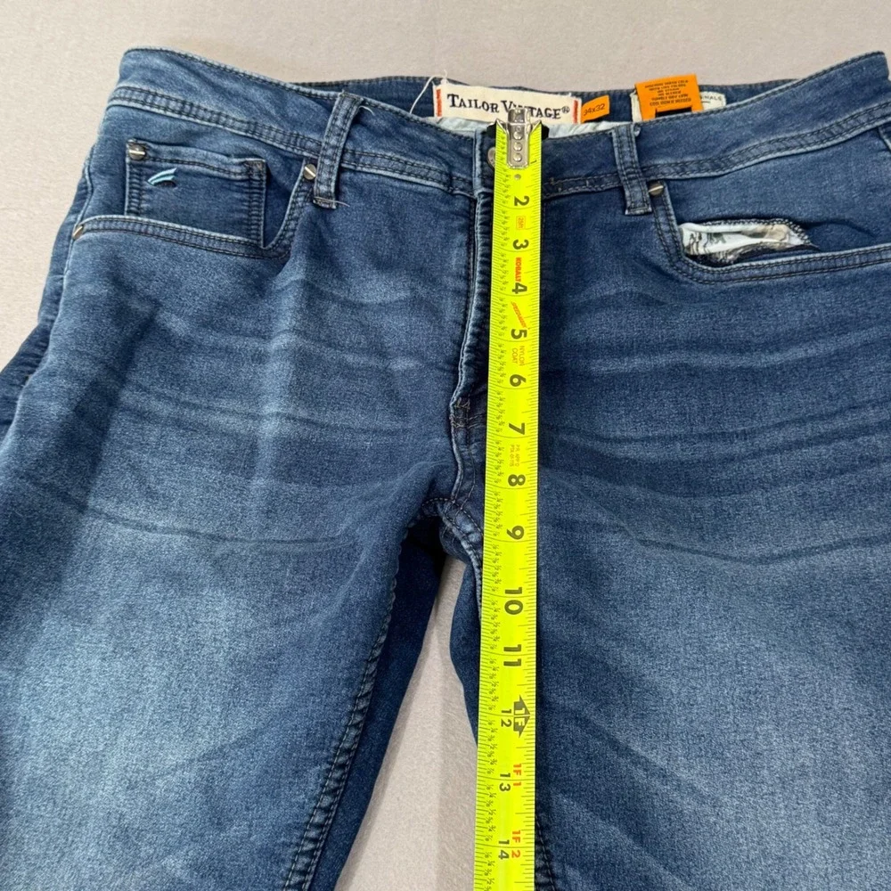 Tailor Vintage Canaan Jeans Mens 34x32 Blue Slim Fit Comfort‎ Stretch Waist